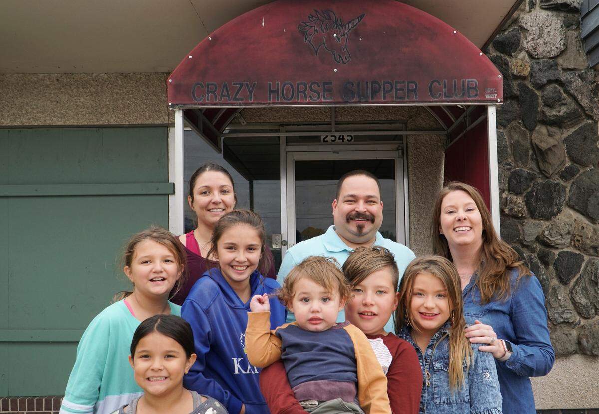 Eric Peabody, center, plans to reopen his grandfather’s Crazy Horse Supper Club in its original spot at 2539 W. Pawnee and hopes to have it ready by spring.