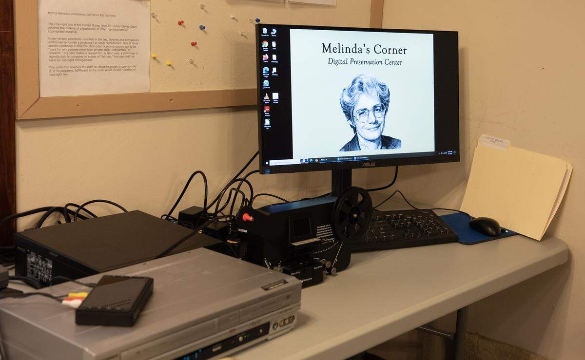 Midwest Historical and Genealogical Society received a donation by Melinda Lou Fultz that allowed them to buy equipment to digitize old media like negatives, video tapes and 35 mm slides. They’ve set up “Melinda’s Corner” in her memory.