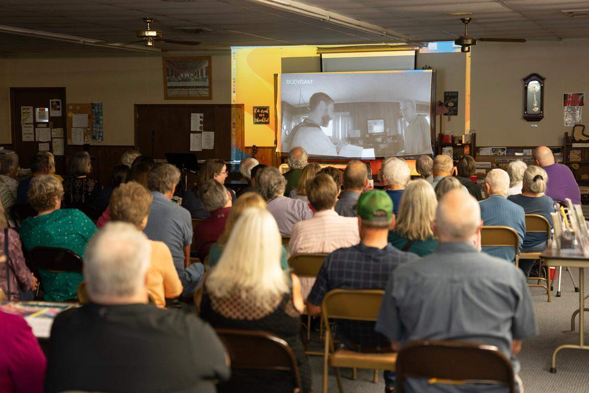 A screening of “Unwarranted: The Senseless Death of Journalist Joan Meyer” was held in Marion on August 11, 2024, the first anniversary on the raid of the Marion County Record, the home of Joan Meyer and city council member Ruth Herbel. There was a panel discussion after the screening followed by questions. About 60 people attended the event.