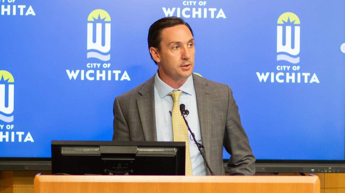 Troy Anderson, assistant city manager, discusses  future plans for the city’s homeless shelter in June 2024.
