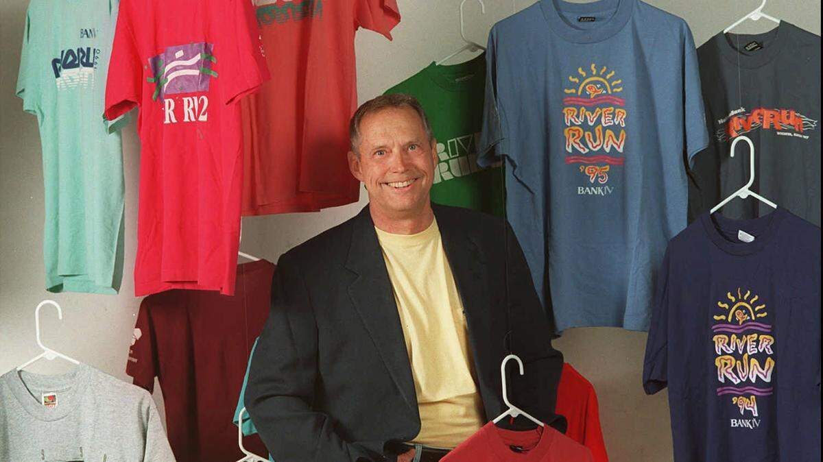 Bob Lida, of Lida Advertising, shown in a 1998 photo, helped promote the Wichita River Festival’s river run.