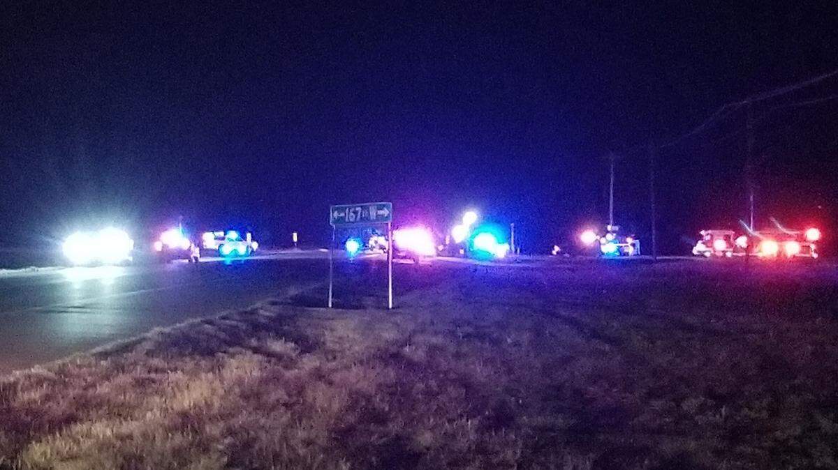 One person died and a child was critically hurt when a motorcycle collided with a pickup west of Wichita Friday night.