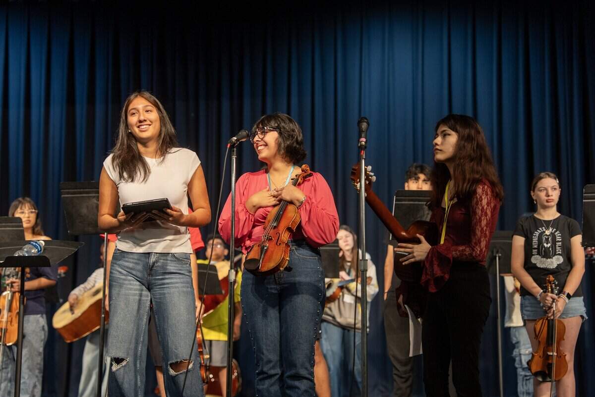 Students from grades 7-12 participated in a four-day mariachi camp sponsored by USD 259. There are three middle schools in Wichita that offer mariachi.