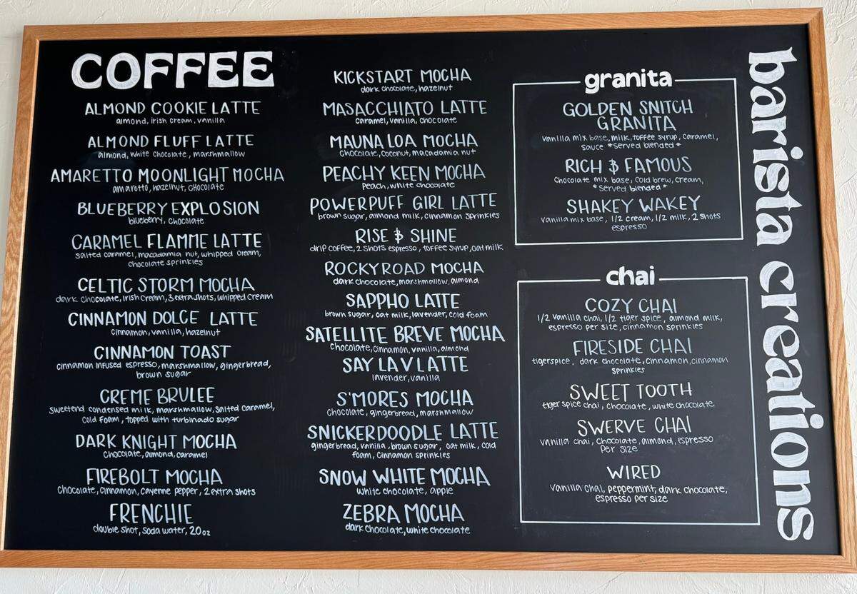 The menu at Il Primo Espresso Cafe, Central and Woodlawn