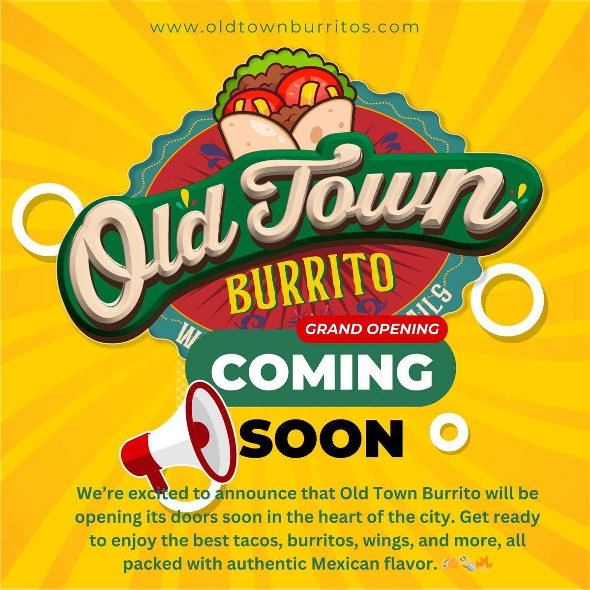 Old Town Burrito will open soon at 251 N. Washington.