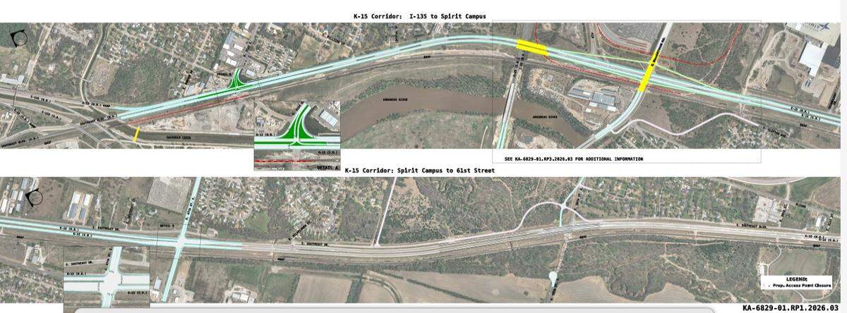 A look at recommendations from I-35 to Spirit’s campus, including additional turning lanes and a green-only light on southbound K-15 at East 31st Street.