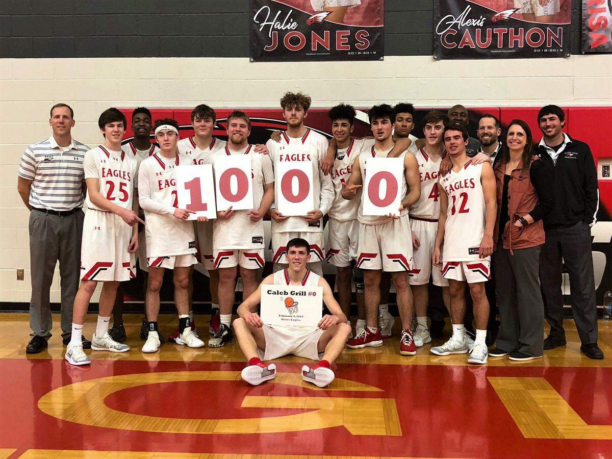 Maize senior Caleb Grill surpassed 1,000 career points and set a career-high with 43 points in the Eagles’ 72-59 win over Derby on Monday night. (Feb. 4, 2019)