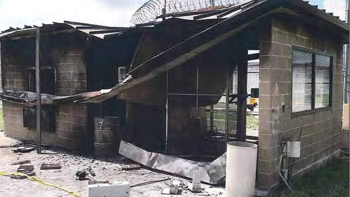 A damaged building at El Dorado Correctional Facility following a disturbance on July 1, 2018. The new leadership of the Kansas Department of Corrections recently released photos of the aftermath of inmate uprisings.