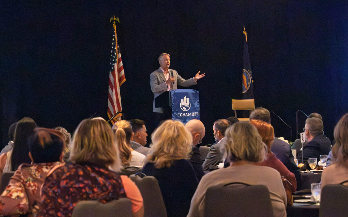 Sen. Roger Marshall provides an update on federal issues and initiatives and their impact on Kansans during a Wichita Regional Chamber of Commerce's Federal forum on Aug. 26.