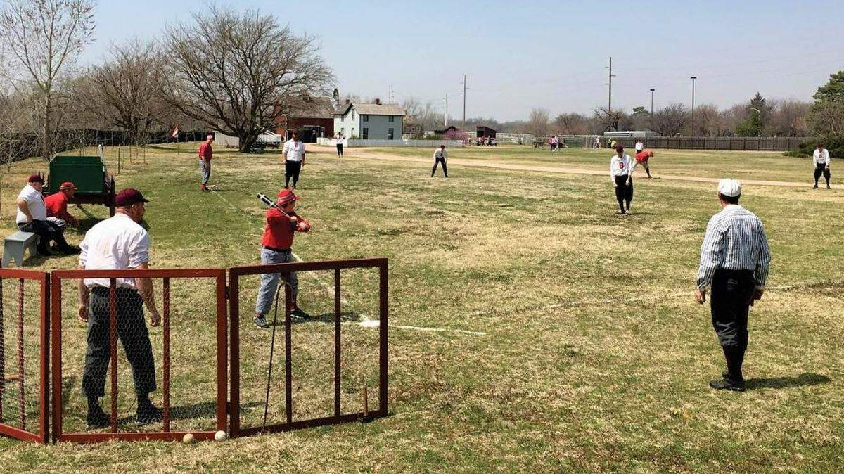 A vintage base ball game at Old Cowtown Museum.