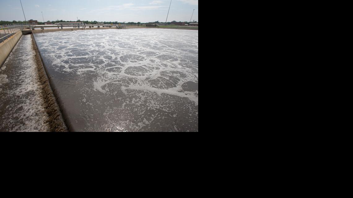 Wastewater is treated at Wichita’s wastewater treatment plant near 57th and Hydrualic. About 30 million gallons of water a day is treated at the plant. (Aug. 2, 2013)

