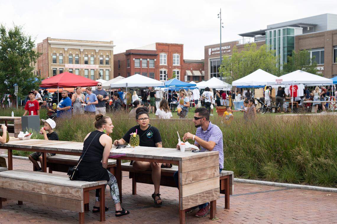 The Shop & Grub market is one of the recurring events at the remodeled Naftzger Park.
