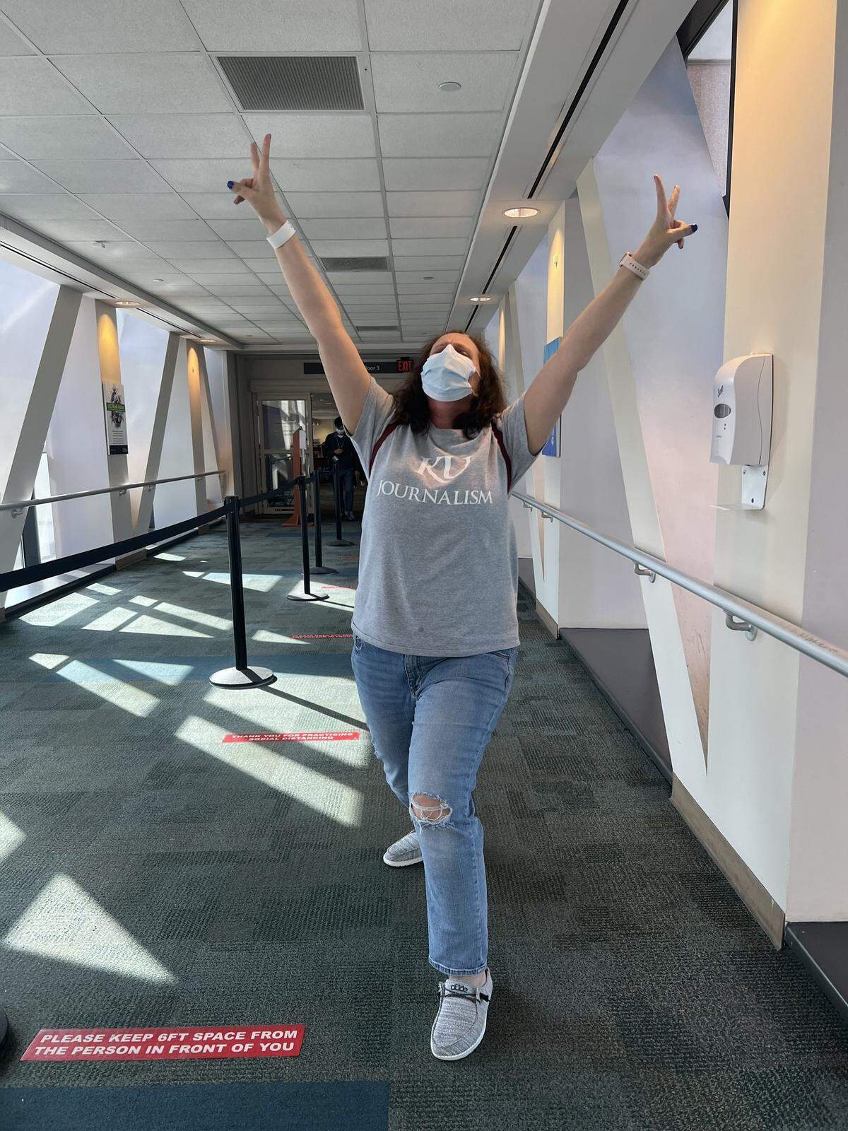 This is me leaving MD Anderson in Houston in mid-February, just after I was cleared to head home.