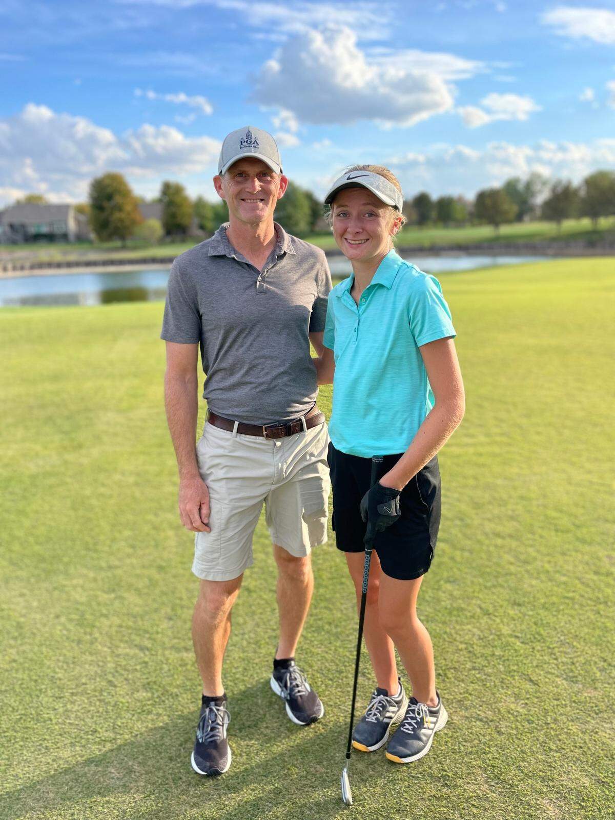 Bishop Carroll senior Keira Ronsick, right, and her father, Mike, have used the game of golf to form a special bond. Keira has notched three top-15 finishes at the state tournament.