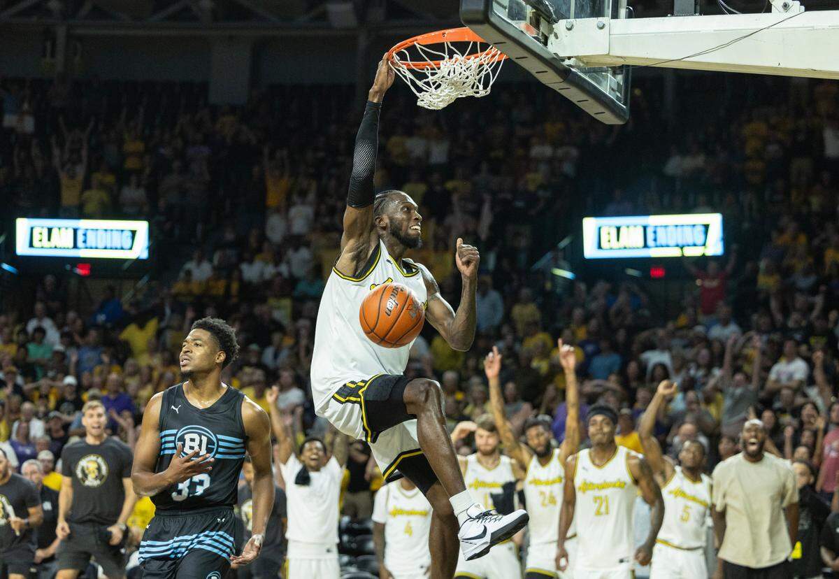 Jordan Parks is one of four non-alumni players on the AfterShocks’ roster this summer. The Wichita State alumni team opens play at noon Saturday at Koch Arena.