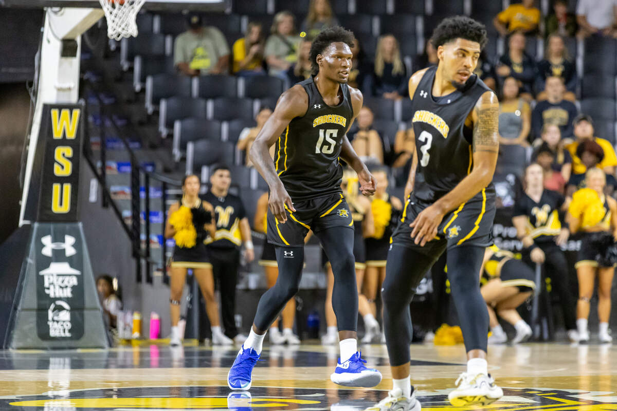 Wichita State senior center Quincy Ballard (15) figures to be one of the top big men in the American Athletic Conference this season.