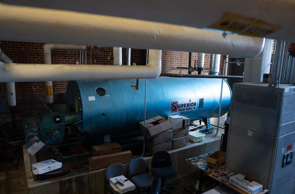 The boiler room at Adams Elementary School leaks when it rains.