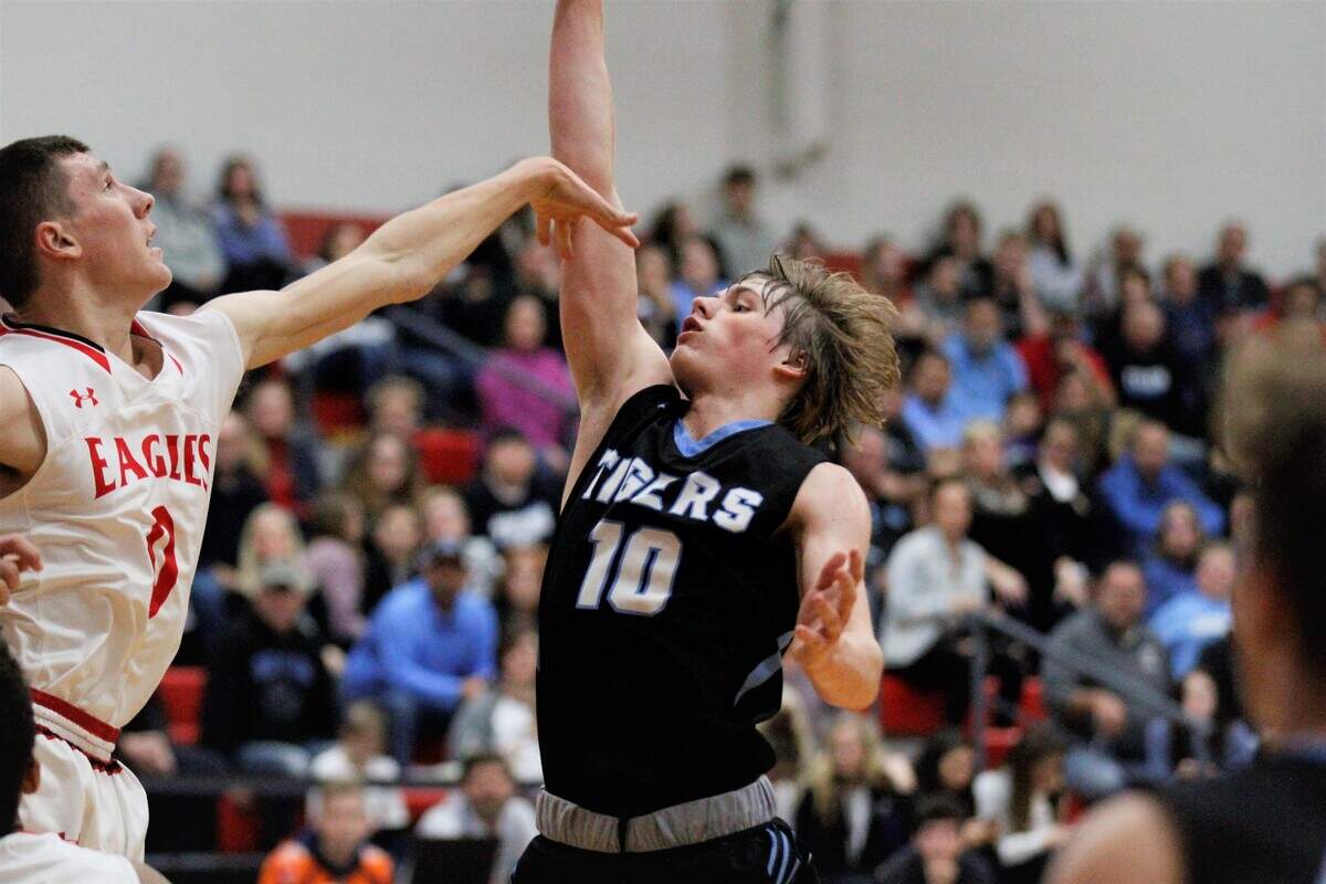 Eisenhower junior guard Jordan Vincent helped the Tigers move into a tie for second in the AVCTL II standings after a home overtime win against Andover on Friday.