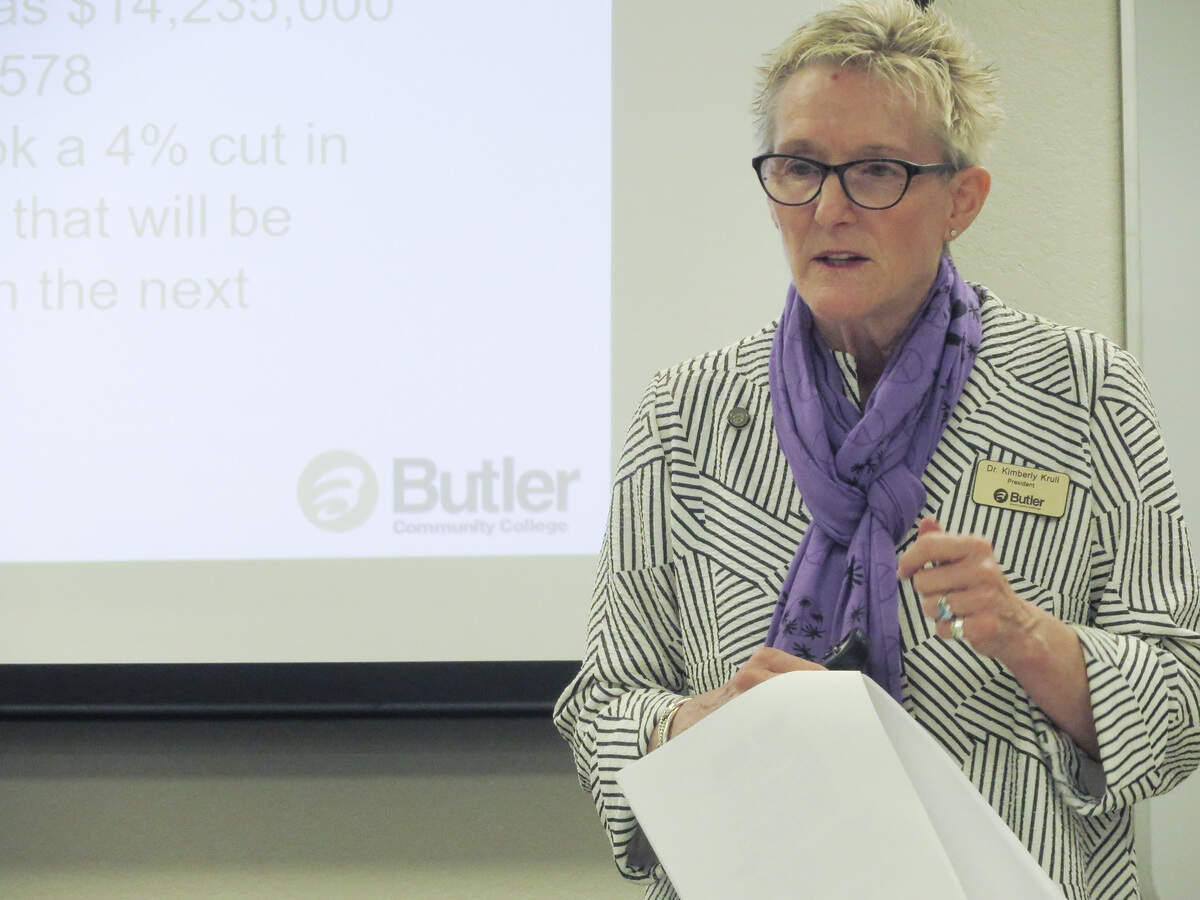 Butler College President Kimberly Krull says the college couldn't raise tuition enough to offset millions of dollars in tax cuts.