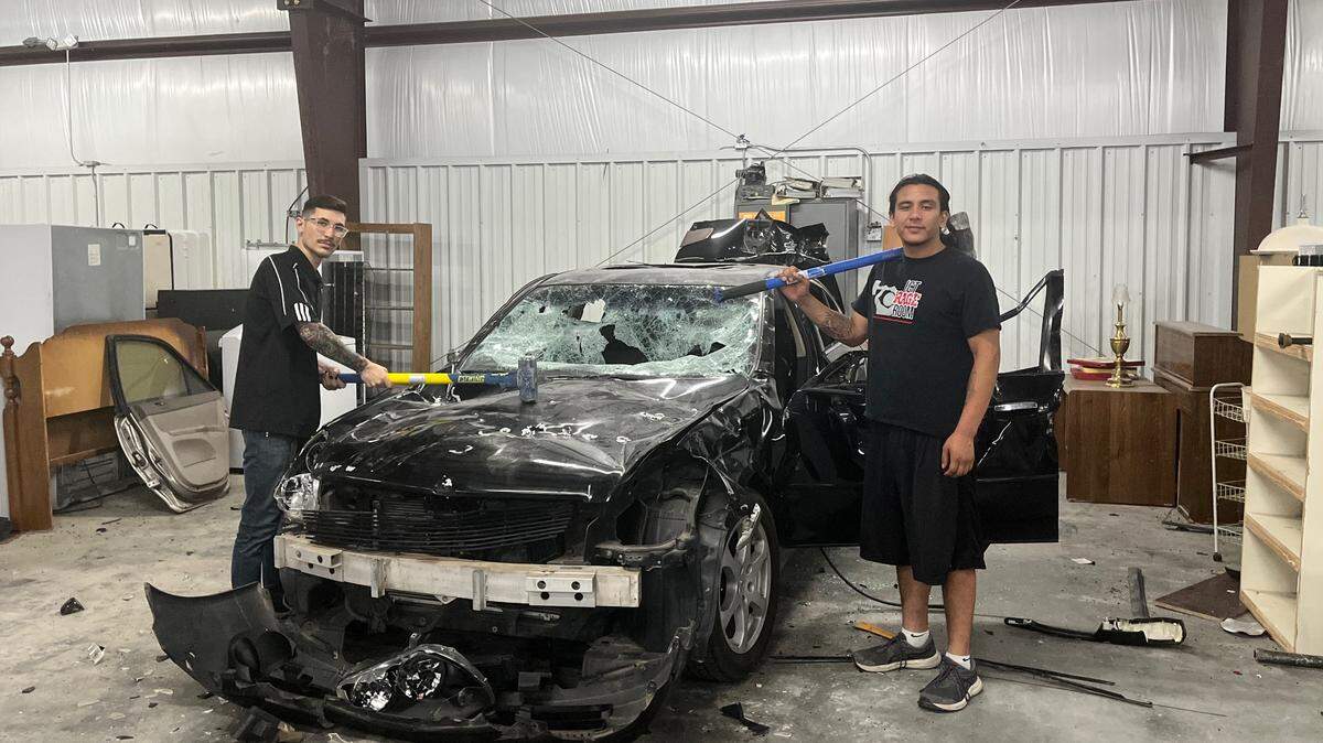 Tyler Koch and Jayden Martinez opened the doors to ICT Rage Room in April. Four days a week, they serve customers looking to blow off steam.