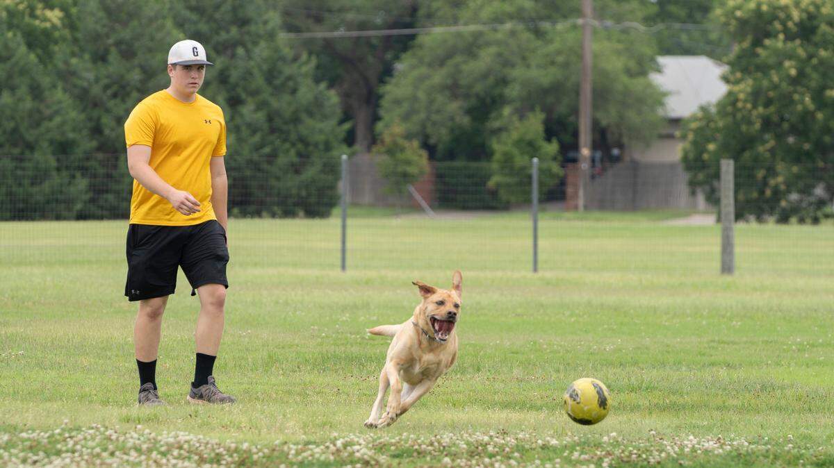 Reece Hembree and his dog, Simba drove about 12 miles to a Wichita dog park at 21st and Meridian. The Meridian dog park is the closest dog park to west Wichita.