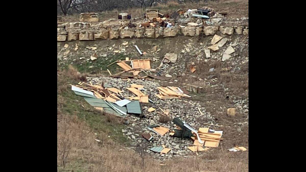 This barn was destroyed when an EF-2 hit Wednesday night in rural&nbsp;Wabaunsee County.