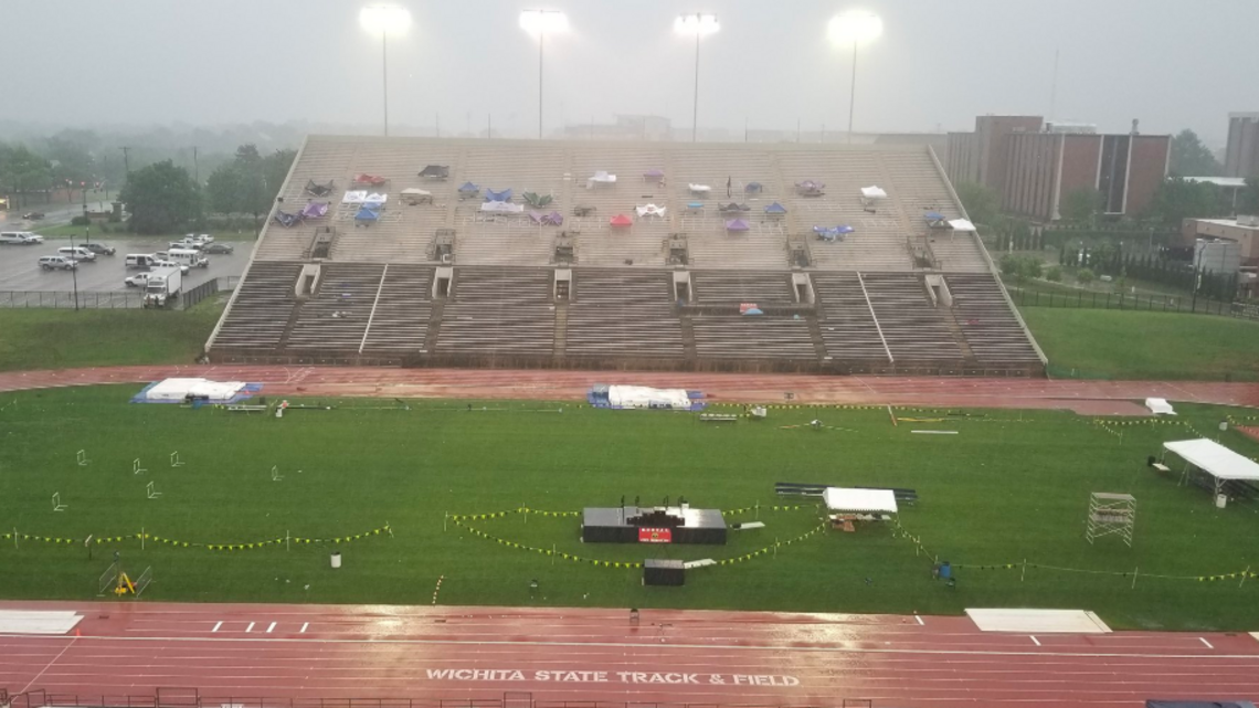 KSHSAA will ‘do our best’ to complete state track Saturday amid more inclement weather