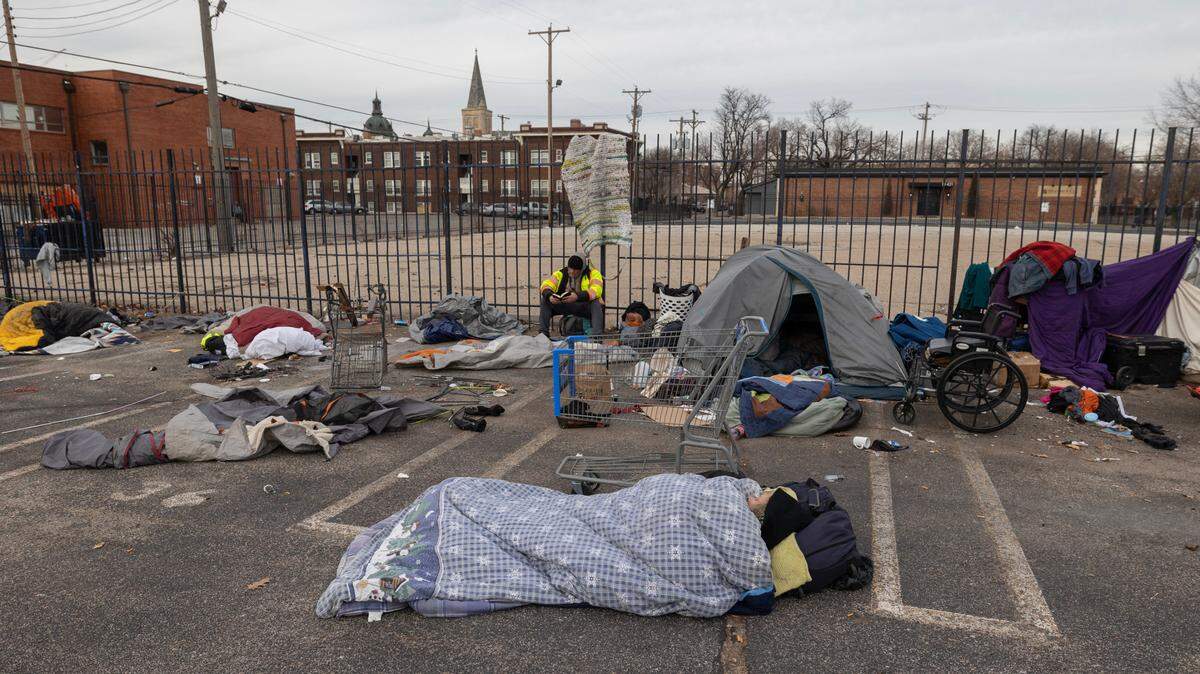 This homeless encampment popped up in an unused parking lot in downtown Wichita just before Christmas last year.