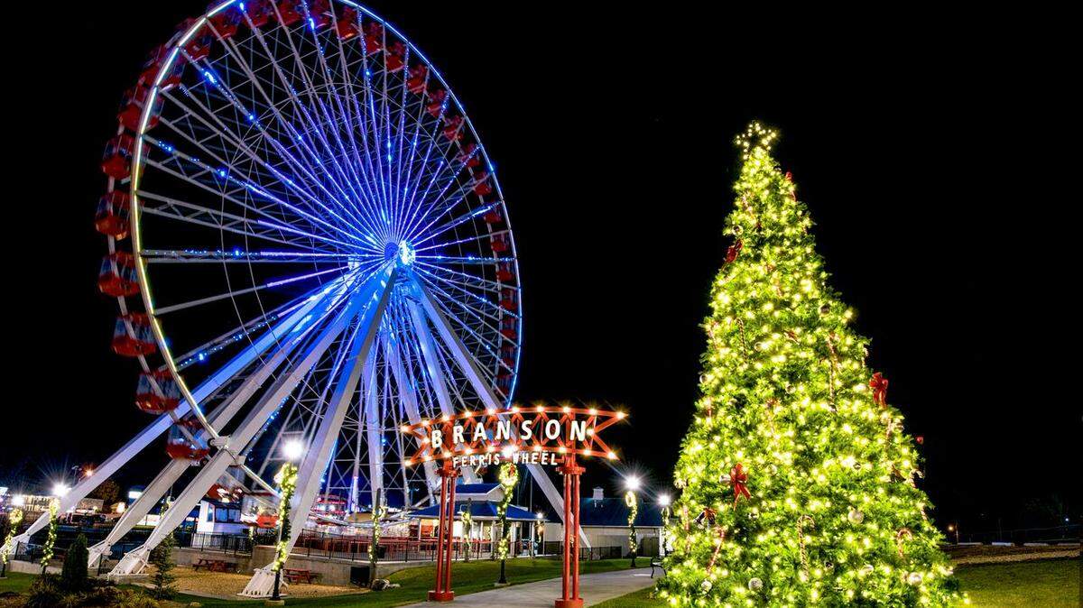 The Track Family Fun Parks has trees at each of their three Branson locations. From a 25-foot tree made with more than 500 go-kart tires to 29-foot traditional evergreen with more than 2,500 LED lights at the Branson Ferris Wheel. Branson is trying to transform itself into America’s Christmas Tree City.