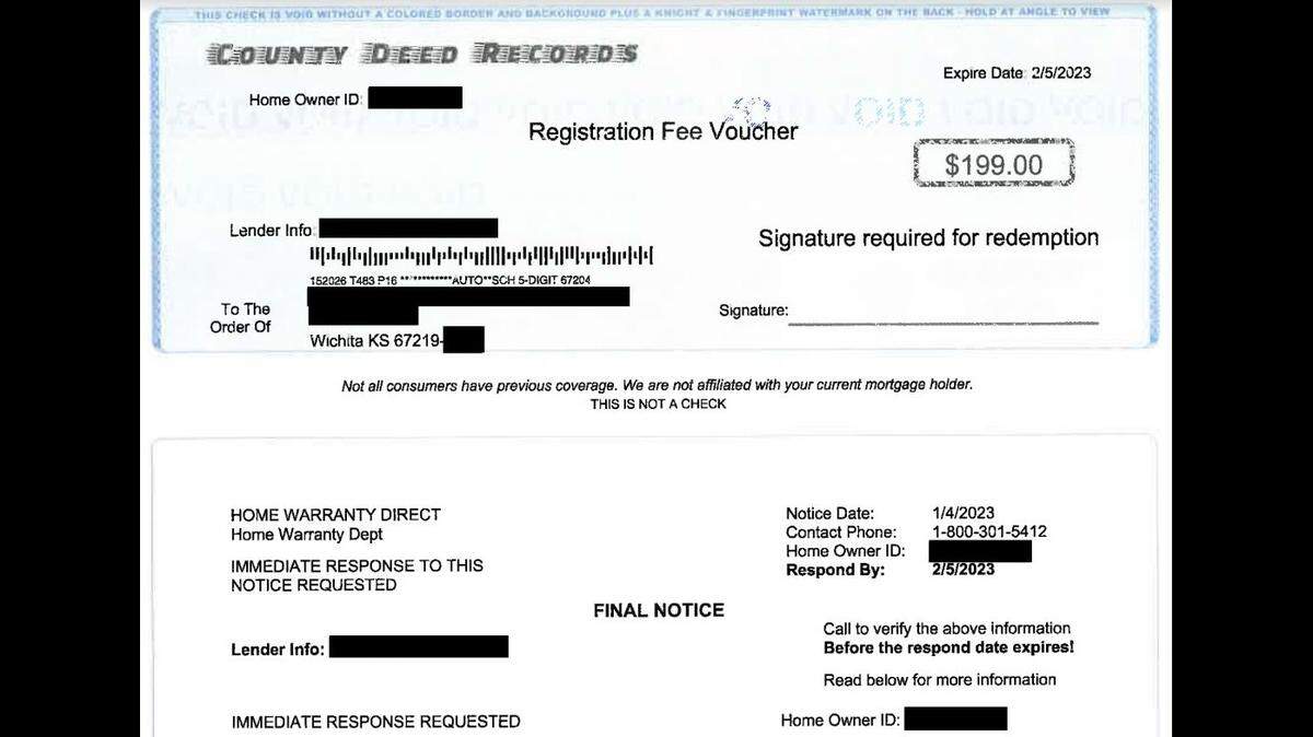 The Sedgwick County District Attorney’s Office says this isn’t a real check and isn’t associated with the Sedgwick County government in any way.