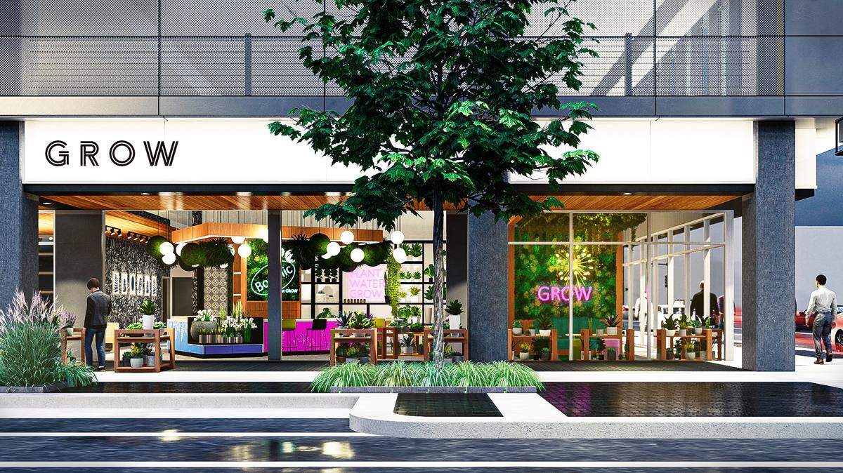 GROW Giesen Plant Shop will include a bar, a patio and space for DIY plant workshops and private parties.