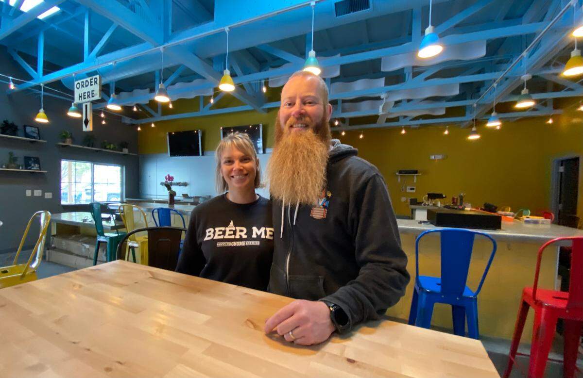 Stacy and Torrey Lattin in their big, airy new taproom at 1719 E. Victor St. It opens to the public on May 2.