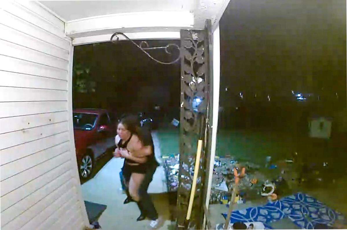 A zoomed-out view of the woman police say was taken by force from north Wichita.