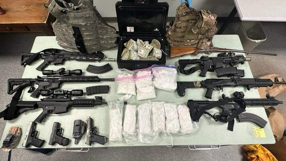 A police raid Friday morning in south Wichita turned up several firearms, more than nine pounds of methamphetamine, other drugs and over $68,000 in cash. Police said six people were arrested.