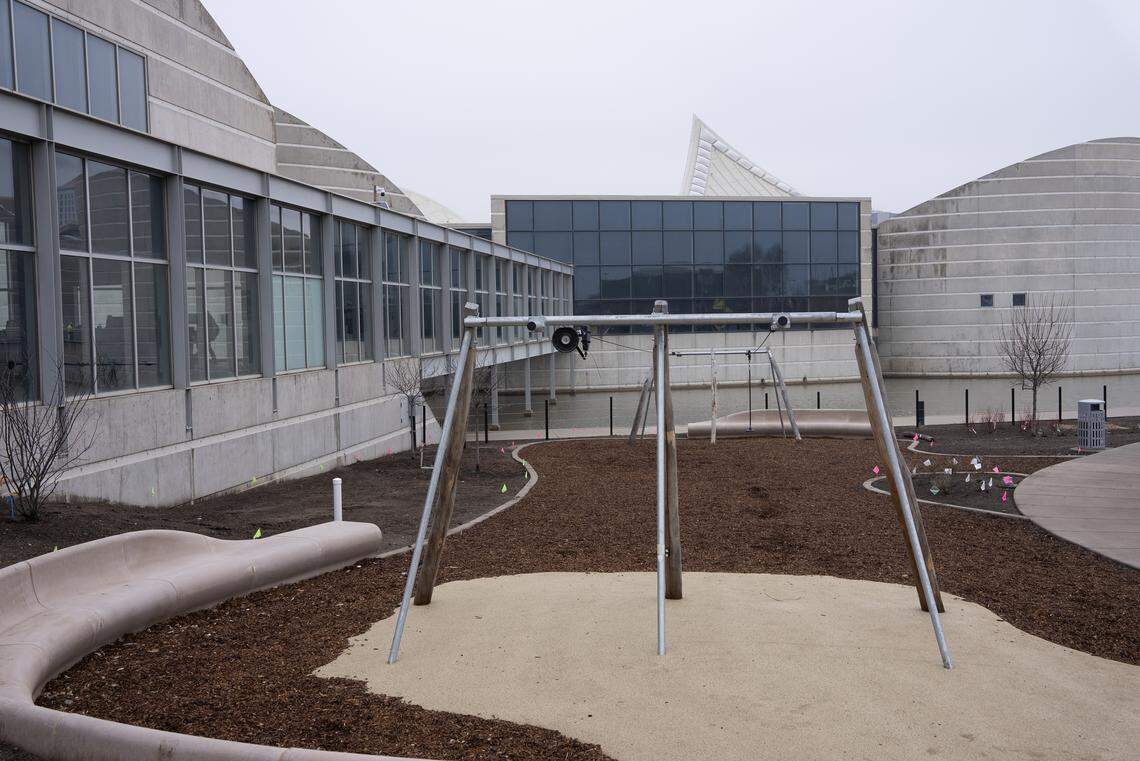 The Prairie Zip Line at Adventure Playscape is made for two side-by-side riders.