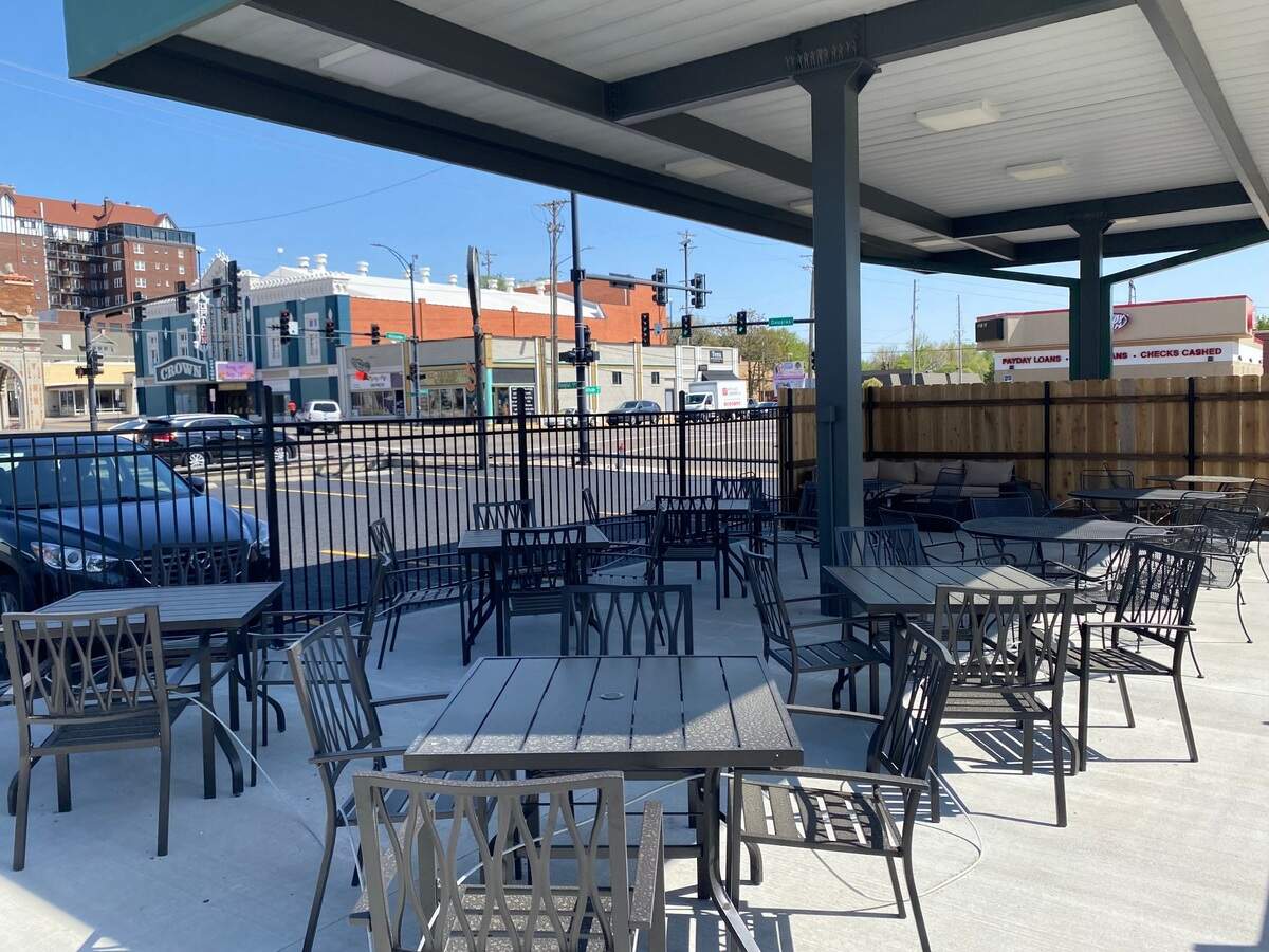 The large covered patio at FioRito Ristorante, which will open May 10 at Douglas and Hillside, will likely be a big draw through the spring and summer.