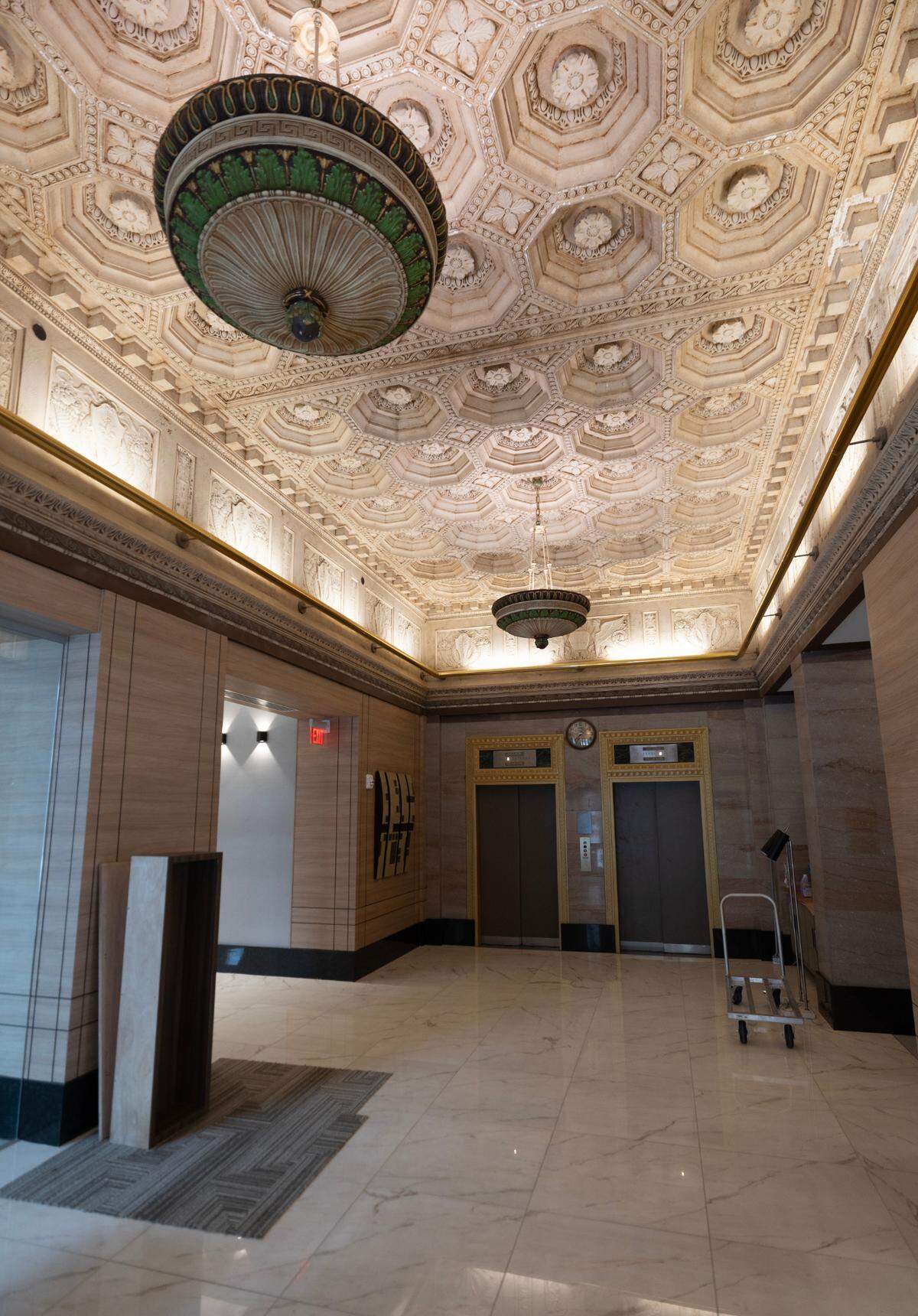 The entrance to the new AC Marriott in downtown Wichita includes original architectural features.