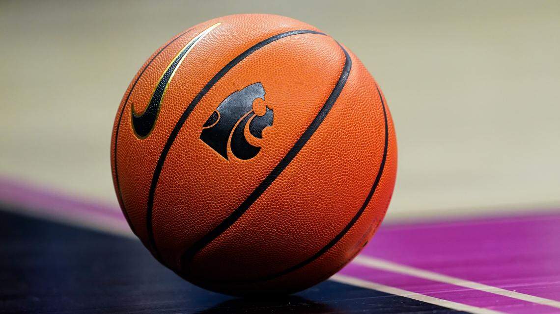 A general view of the game ball during the second half between the Kansas State Wildcats and the Wichita State Shockers at T-Mobile Center.