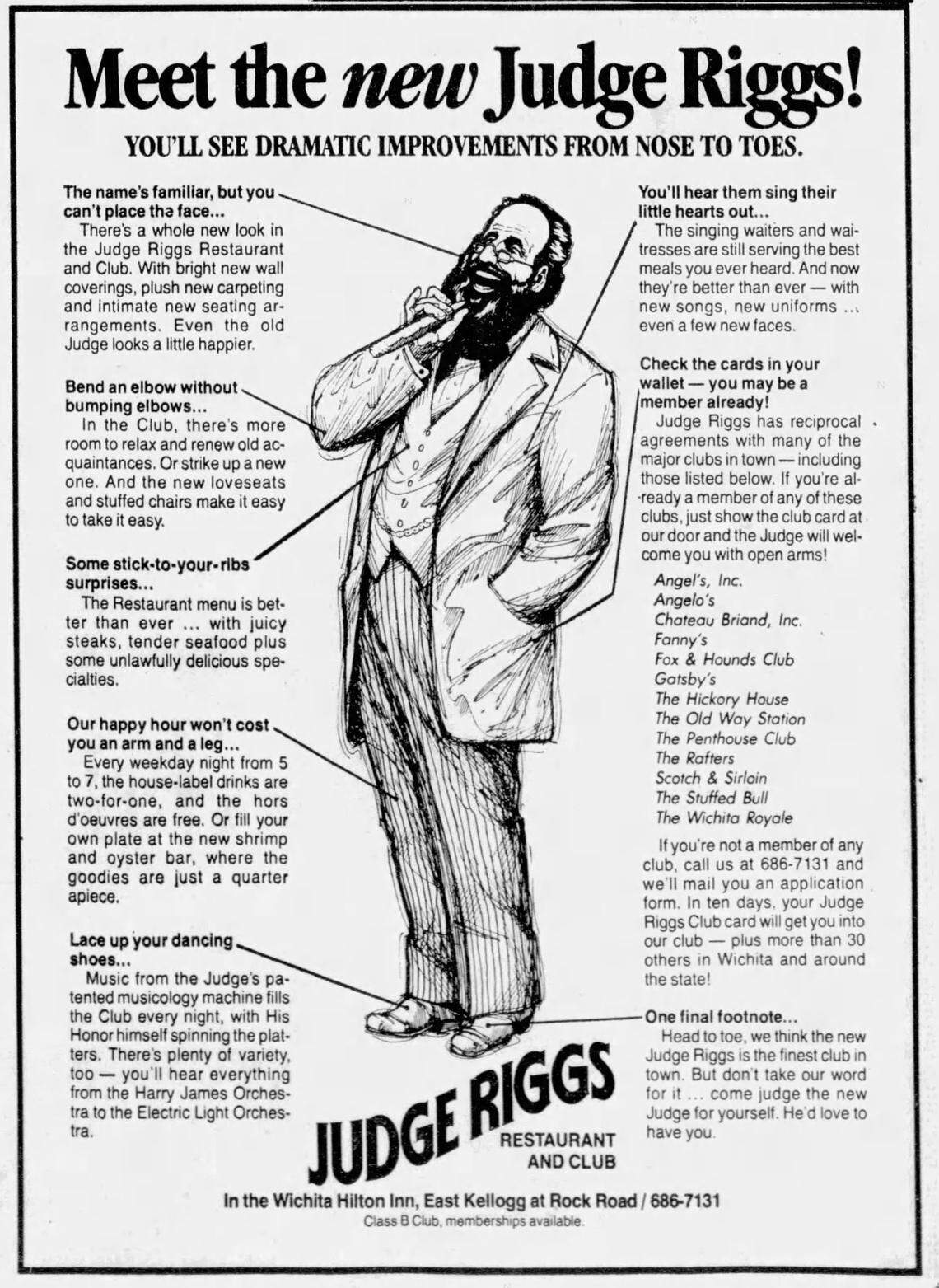 An ad for Judge Riggs appeared in The Wichita Eagle paper in 1979