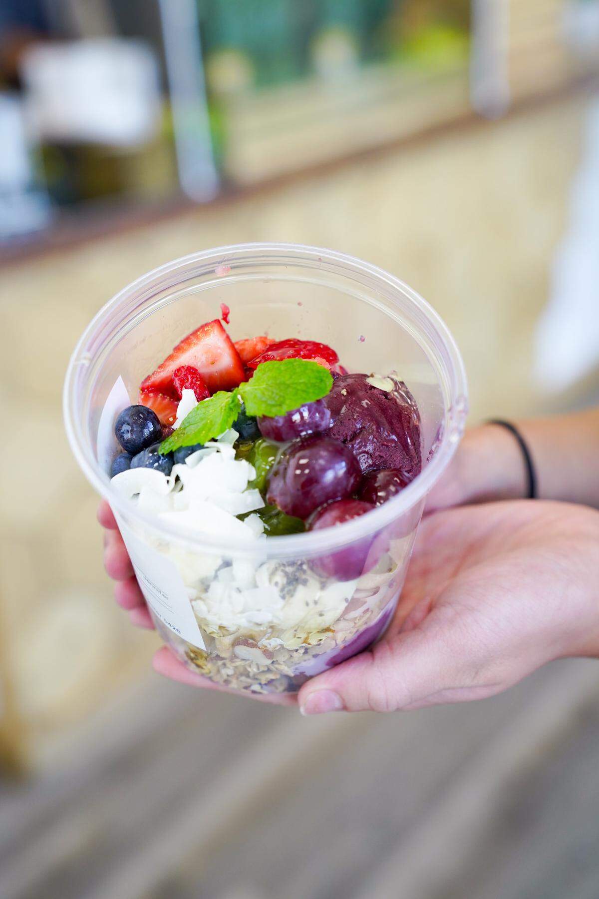 Fresh-squeezed fruit juices, smoothies and acai bowls make up the menu at Hanebe, which is pronounced “honeybee.”