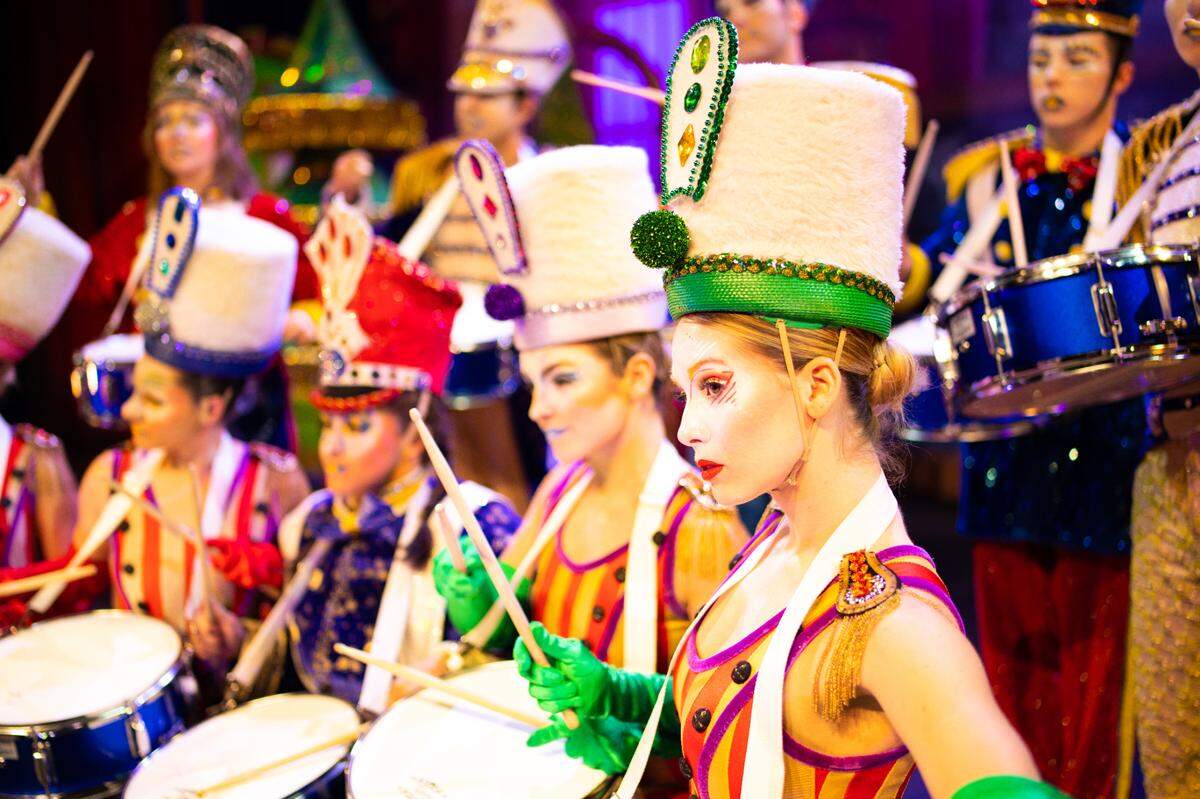 Colorful costumes are part of the production.