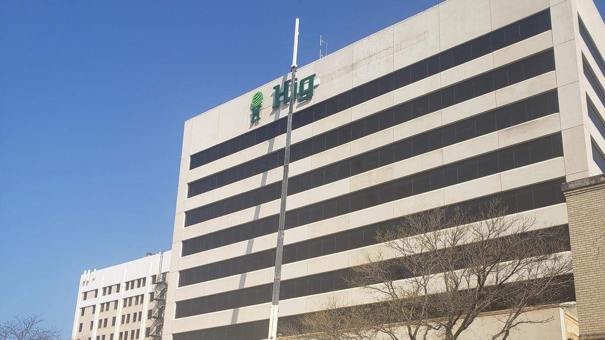 High Touch Technologies is in the process of changing the sign atop its building at 110 S. Main St. It’s the last piece of the company’s rebranding efforts, and the new sign coincides with its 35th anniversary.