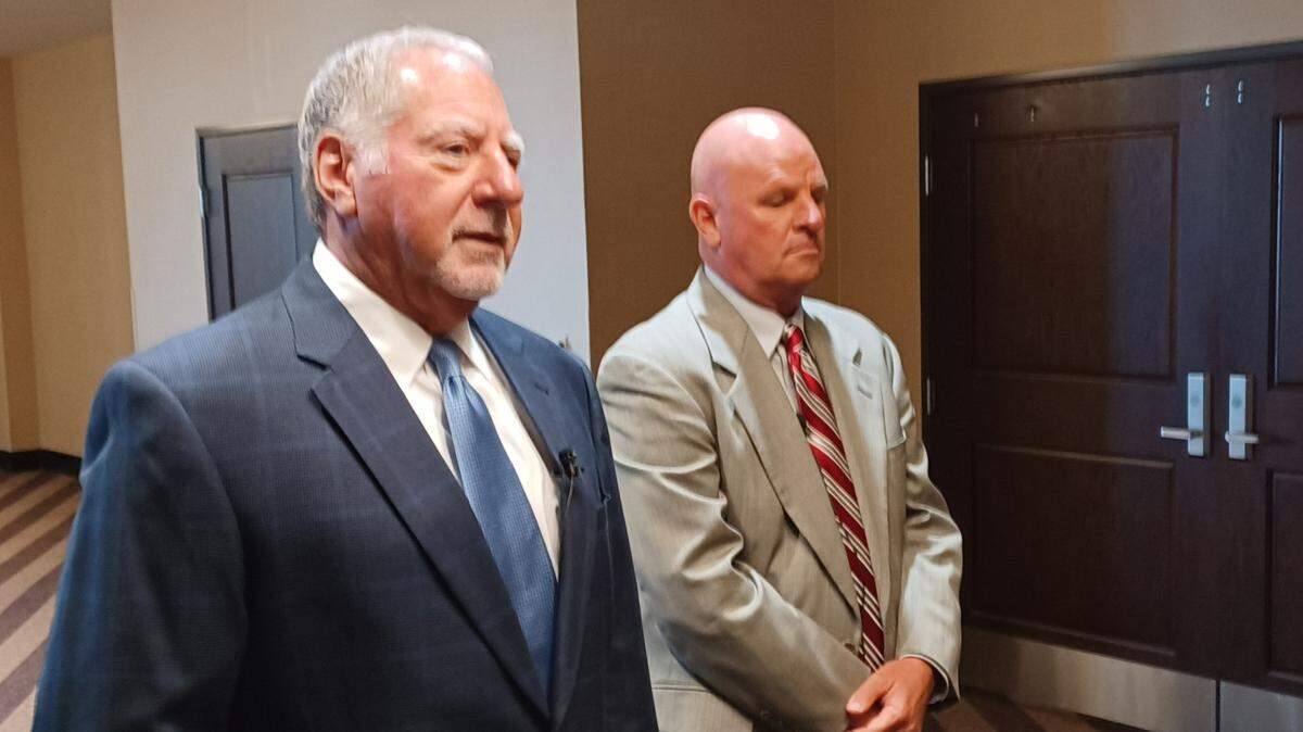 Kansas Racing and Gaming Commission Chairman David Moses and Randy Evans, governmental relations manager for KRGC, explain the decision to disqualify a proposal for a historical horse racing license in Sedgwick County.