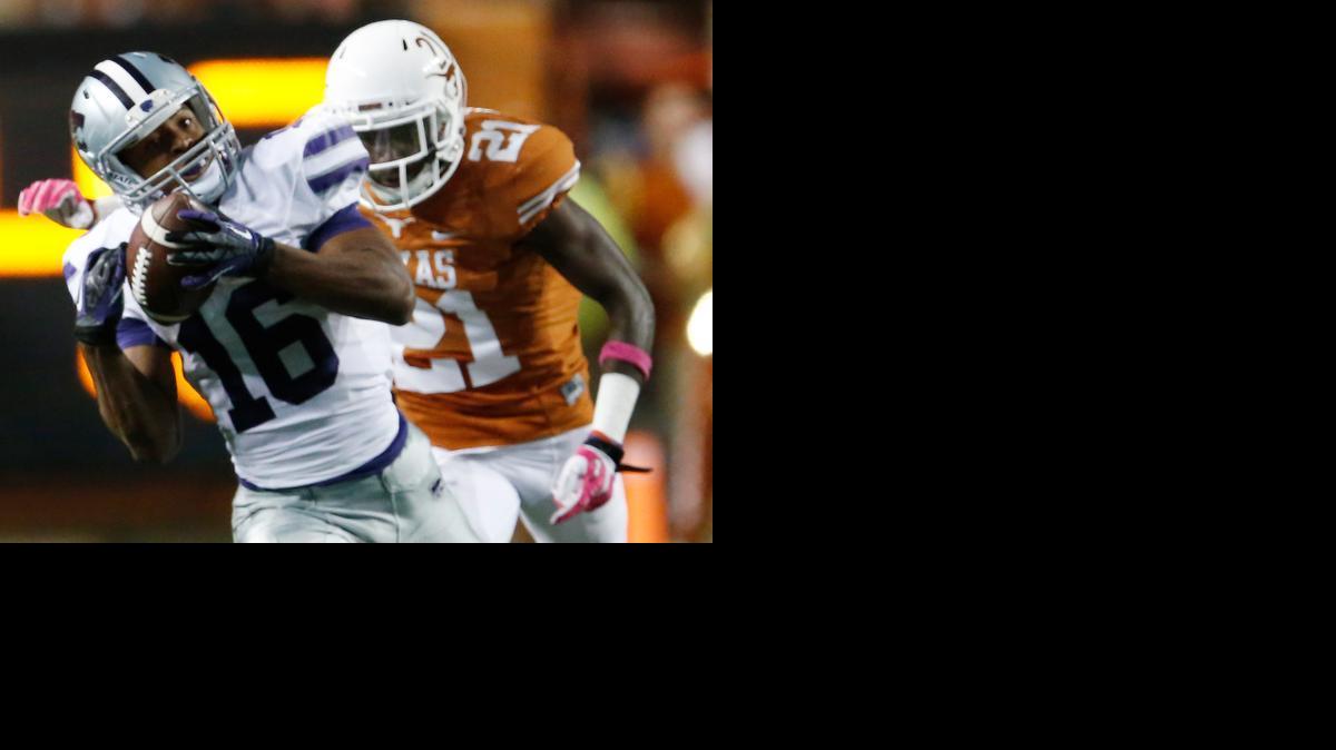 K-State wide receiver Tyler Lockett pulls in a pass against Texas last season.

