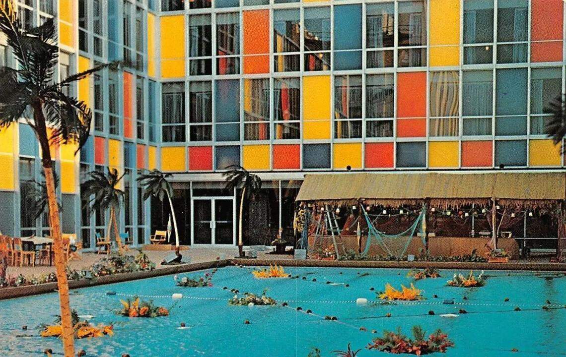 Before it was The Wichita Royale, the hotel with the poolside restaurant at 125 N. Market was known as the Lassen Terrace Motor Hotel and then the Regal Inn. This postcard image comes from its time as the Lassen in the early 1960s.