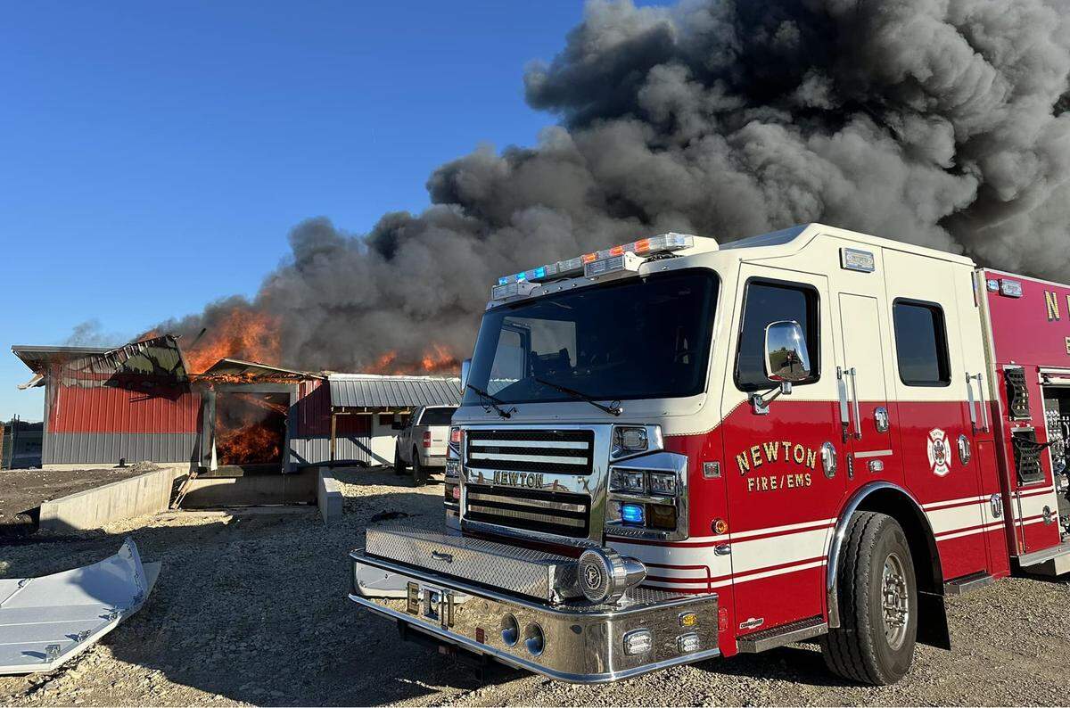 Newton Fire/EMS were called to a barn explosion Thursday afternoon. The department said the barn had roughly 20,000 chickens inside.