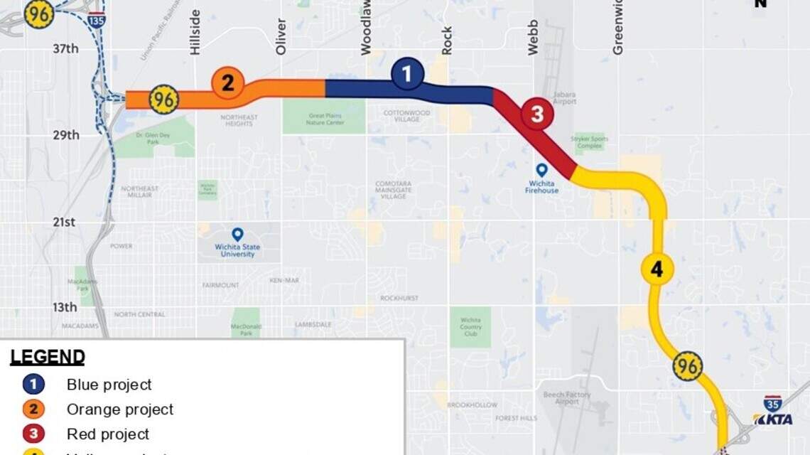 Four improvement projects coming to K-96 in northeast Wichita