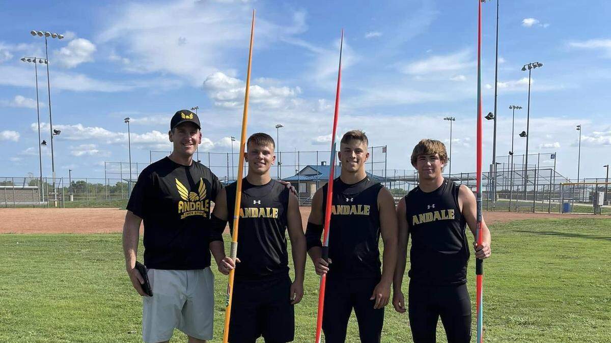 Andale’s three javelin throwers all finished in the top-four of a loaded competition in Class 4A at the Kansas high school state track and field championships at Cessna Stadium on Friday.