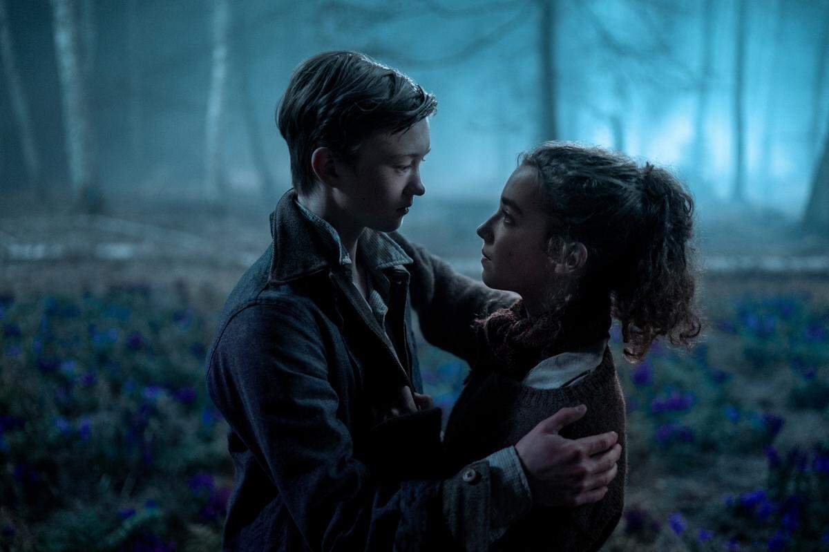 Orlando Schwerdt as Julien and Ariella Glaser as Sara in White Bird: A Wonder Story. Photo Credit: Larry Horricks