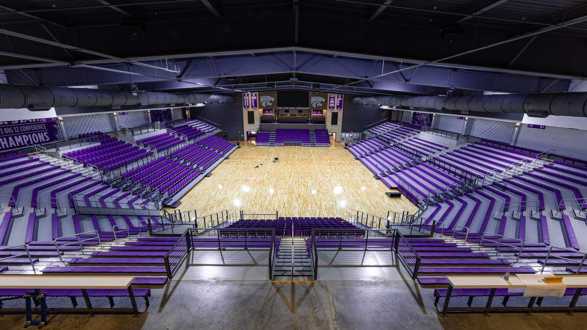 Kansas State recently completed construction on its new volleyball arena, Morgan Family Arena.